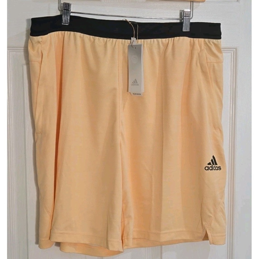 Adidas Mens Shorts XL Training Primegreen Axis KNT 3.0 Orange HN3090 - Picture 2 of 8